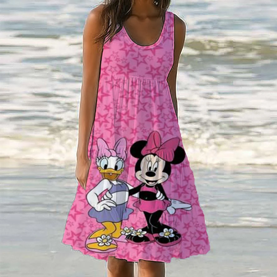 Sexy Dress Skirt Beach Wear Women 2024 Women\'s Clothing Disney Fashion Summer Dresses 2024 Loose Traf Elegant Gown Long Holiday