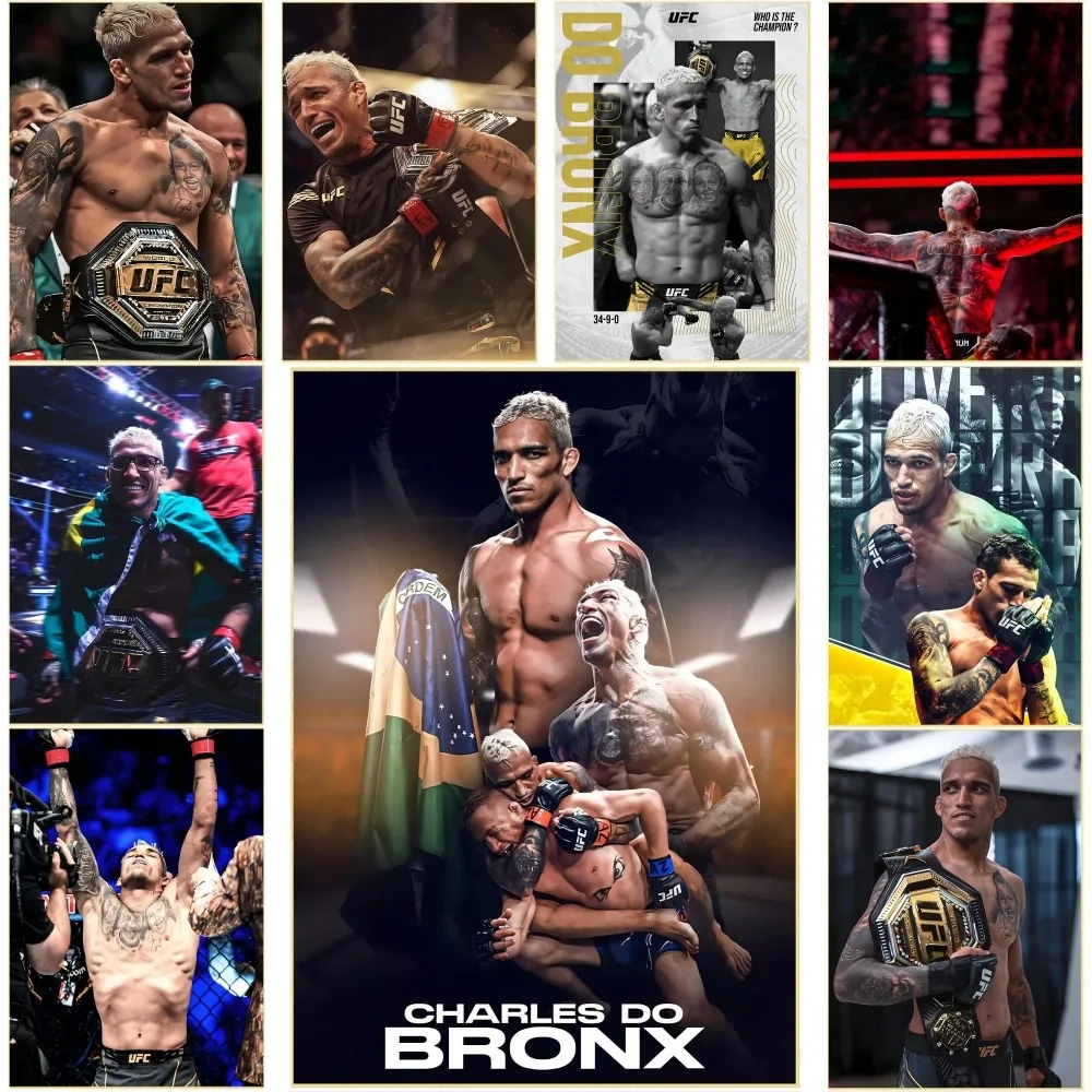 Charles Oliveira Do Bronx UFC Poster Self-adhesive Art Waterproof Paper Sticker Coffee House Bar Room Wall Decor