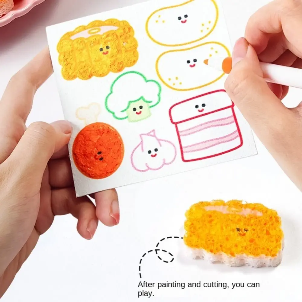 Multicolor DIY Painting Kitchen Toys Plaything Funny Design Swelling Food Toys Cartoon Kids Safe Pretend Play Playset Kids Play