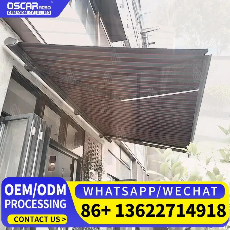 

Retractable Manual Sun Shade Canopy for Outdoor Patio and Garden with Hand Crank European Style Portable Retractable Awning