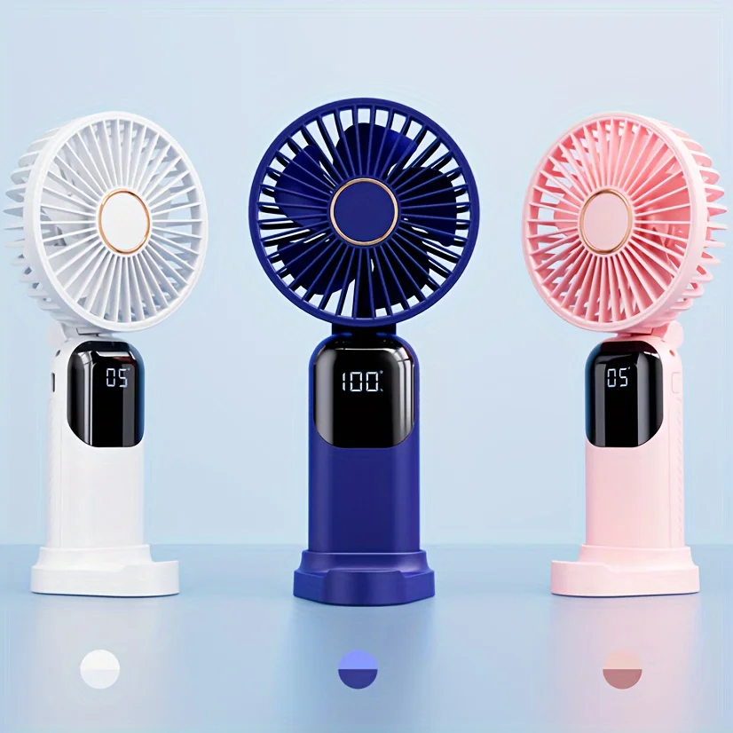 Tragbarer Lüfter f01, batterie betriebenes Gebläse, 5-Gang-Personal mit Sockel, Digital anzeige, 180