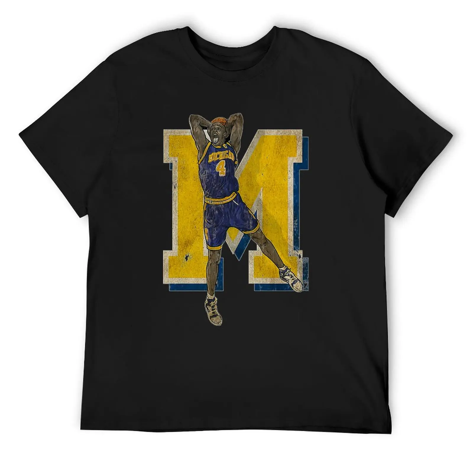 Винтажная баскетбольная футболка Мичиган, аниме, дешевые вещи, аниме, одежда больших размеров, футболка для мужчин
