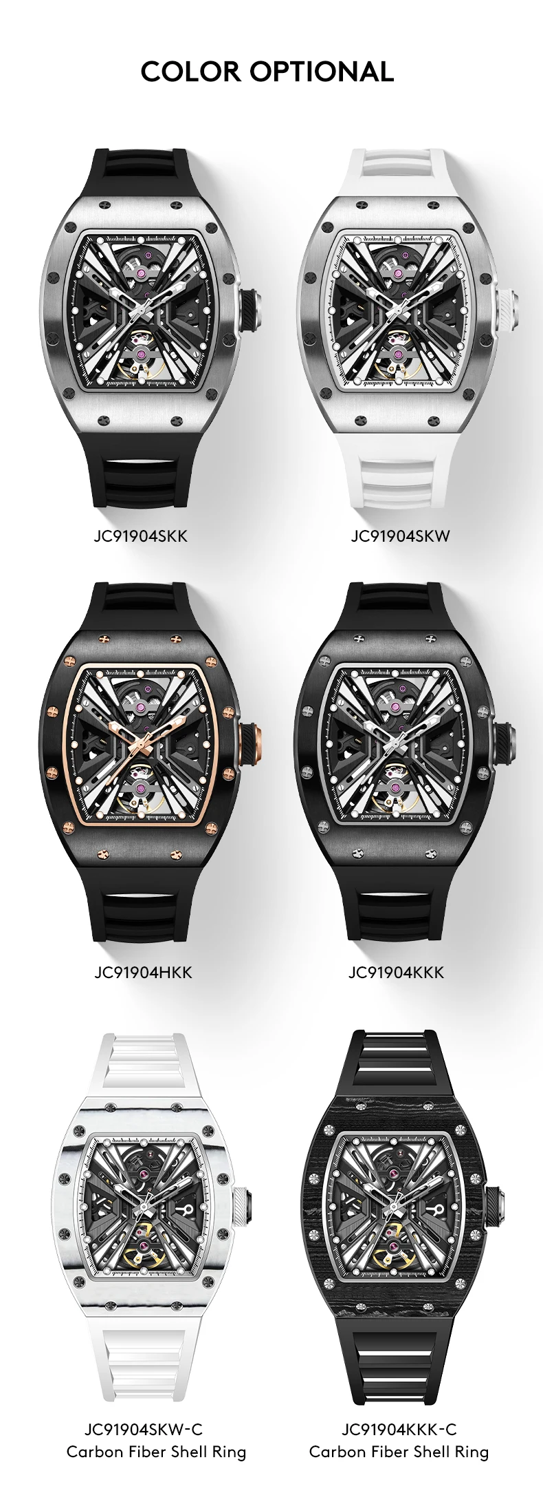 

Mens Skeleton Automatic Watch Stainless Steel Case 30M Waterproof Sports Mechanical Wristwatch Gift relojes para hombres 2026