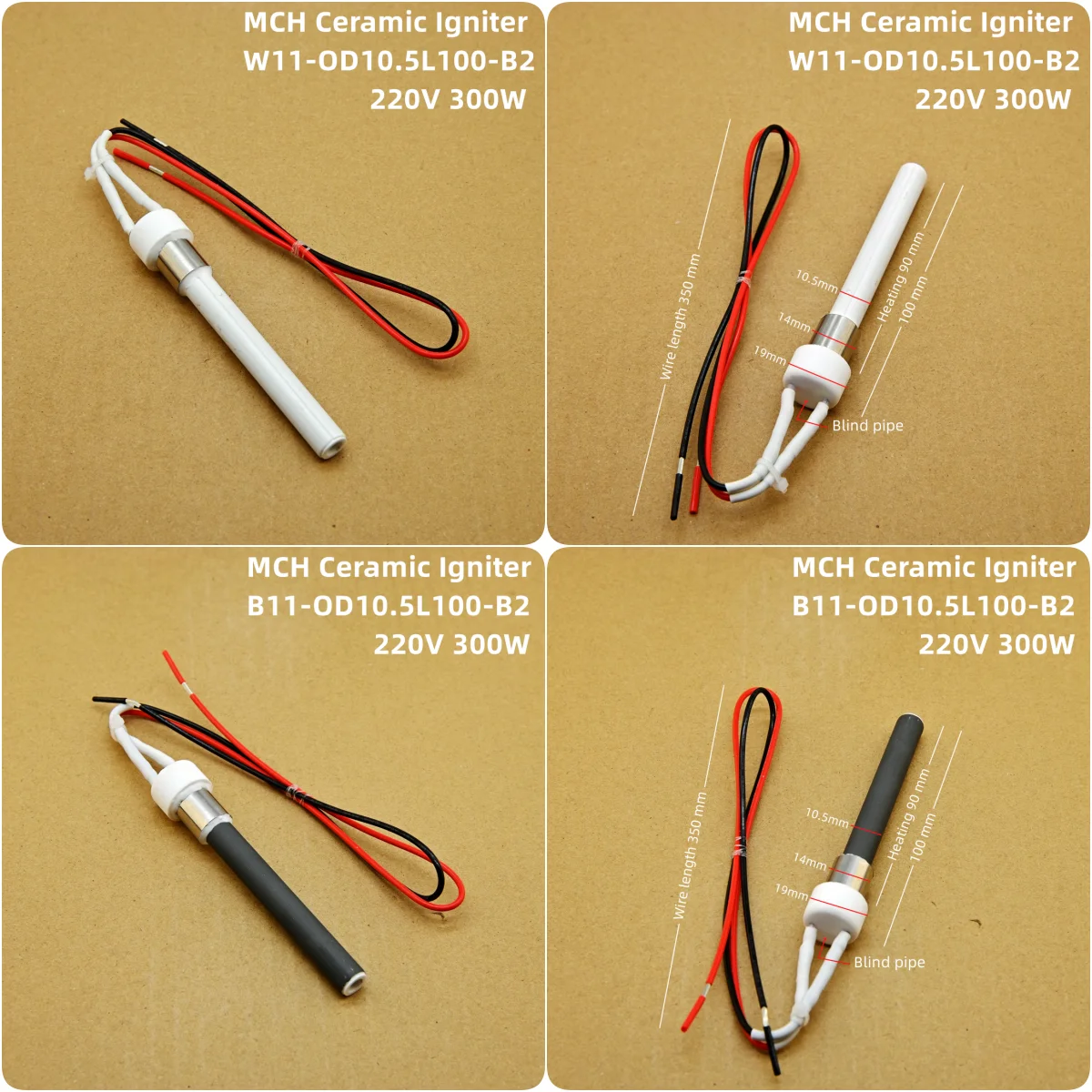 

All 220V 300W sawdust particle furnaces, ceramic igniters, ceramic electric heating tubes Φ 10.5 * 100mm wire 350mm