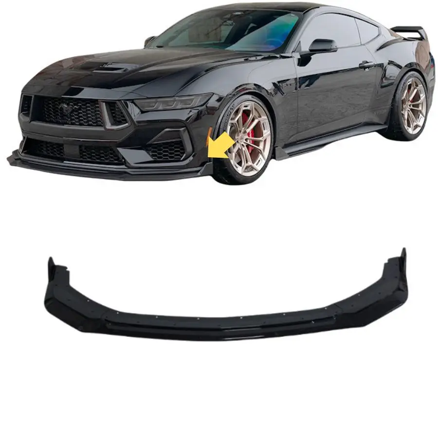 

Modification Front Bumper Lip Spoiler for Ford Mustang GT Ecoboost 2024 GT-Style 3PCS Front Splitter Body Kit Guard Exterior Car