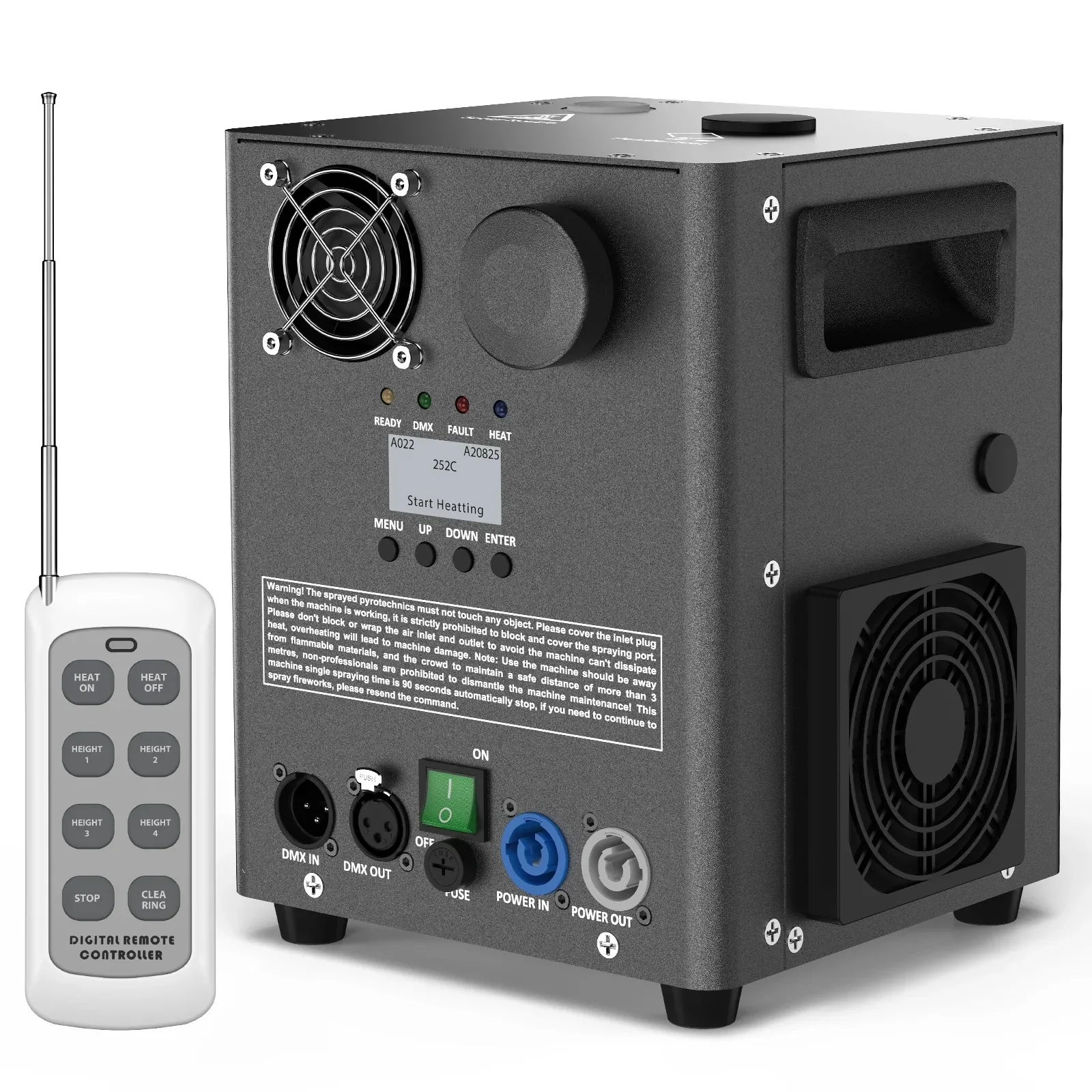 U'King 800W Cold Spark Machine DMX Control Cold Flame Sprayer Black Electronic Spark Machine for DJ Disco Party Stage Equipment