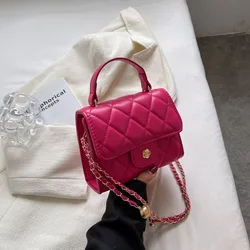 Borsa a tracolla scozzese di nuova moda borse a tracolla con tracolla a catena Casual per borse da donna borse con manico superiore piccolo in pelle Pu