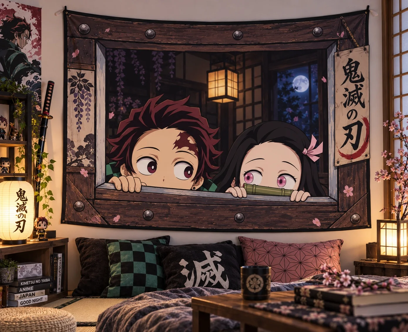 Japan Lifestyle - Demon Slayer Tanjiro Nezuko, arazzo anime,