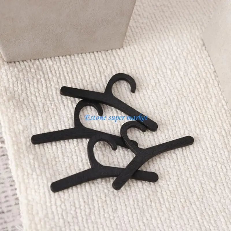 090B 10PCS Wooden Clothes Hangers Doll Clothes Easy Storage Design Miniature Hangers