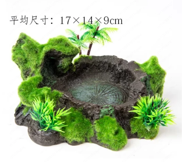 Climbing pet coconut flocking water basin feeding box landscaping decoration