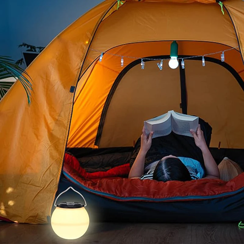 Imagem -03 - Lâmpada de Trabalho de Emergência para Pesca Portátil Lanternas de Acampamento Recarregável Cores Regulável Tenda Luz ao ar Livre Lanterna à Prova Impermeável Água