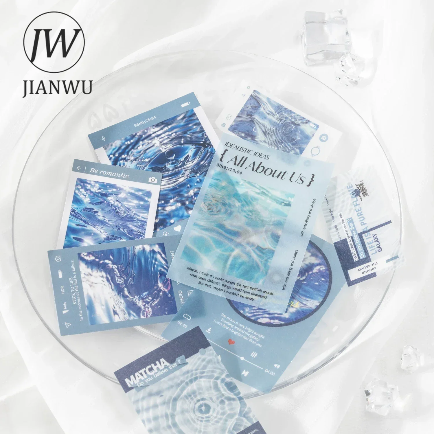 JIANWU See The Sea Series Literary Water Pattern Landscaping Collage Material Creative DIY Junk Journal Scrapbooking Stationery