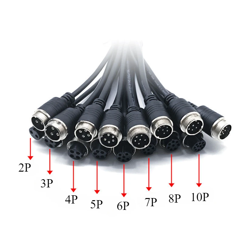 1 stks GX16 2 3 4 5 6 7 8 10 Pin Man-vrouw Verlengkabel GX-16 Luchtvaart Connector voor CCTV Camera Beveiliging DVR 1 m 2 m 5 m 10 m