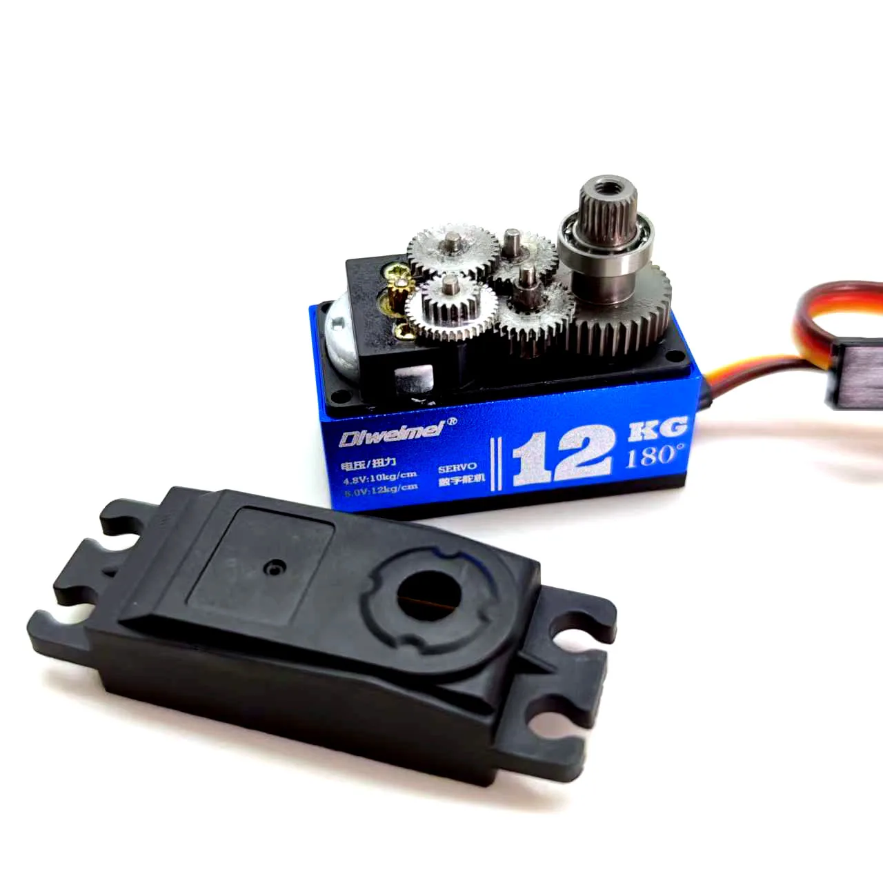 Servomotore a coppia elevata da 12 kg con ingranaggio metallico - Servo digitale per robot RC/auto/barca/sistema di controllo aereo