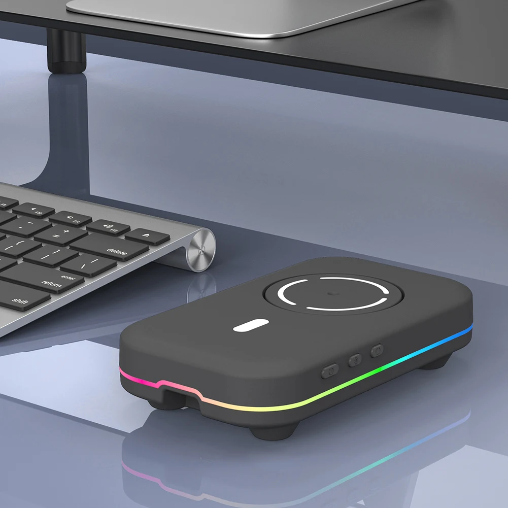 Undetectable Mouse Mover Jiggler 4 Modes Mouse Shaker RGB Lights Automatic Mouse Wiggler Type-C Port Keep Computer Laptop Active