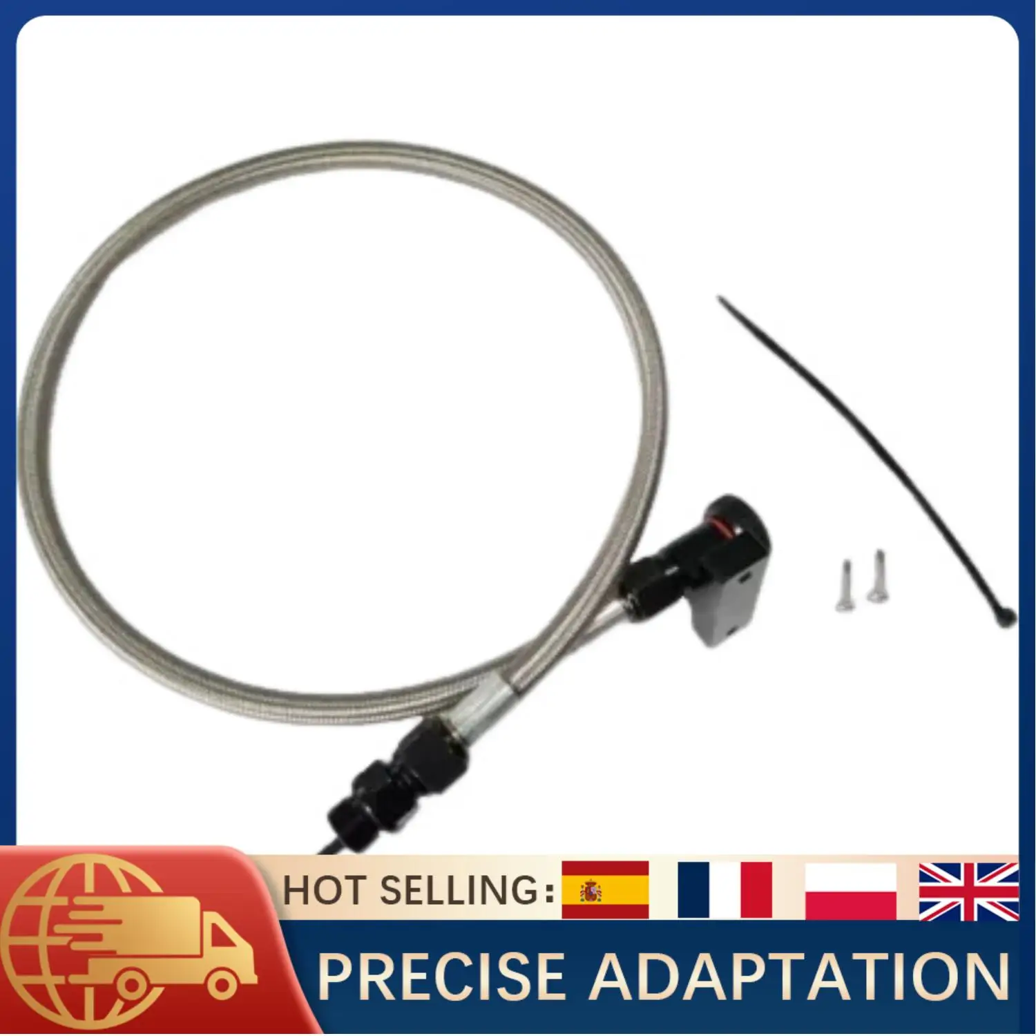 Automatic Transmission Dipstick Braided Stainless Steel Billet Aluminum Fluid Level Indicator Flexible Fill Tube Universal