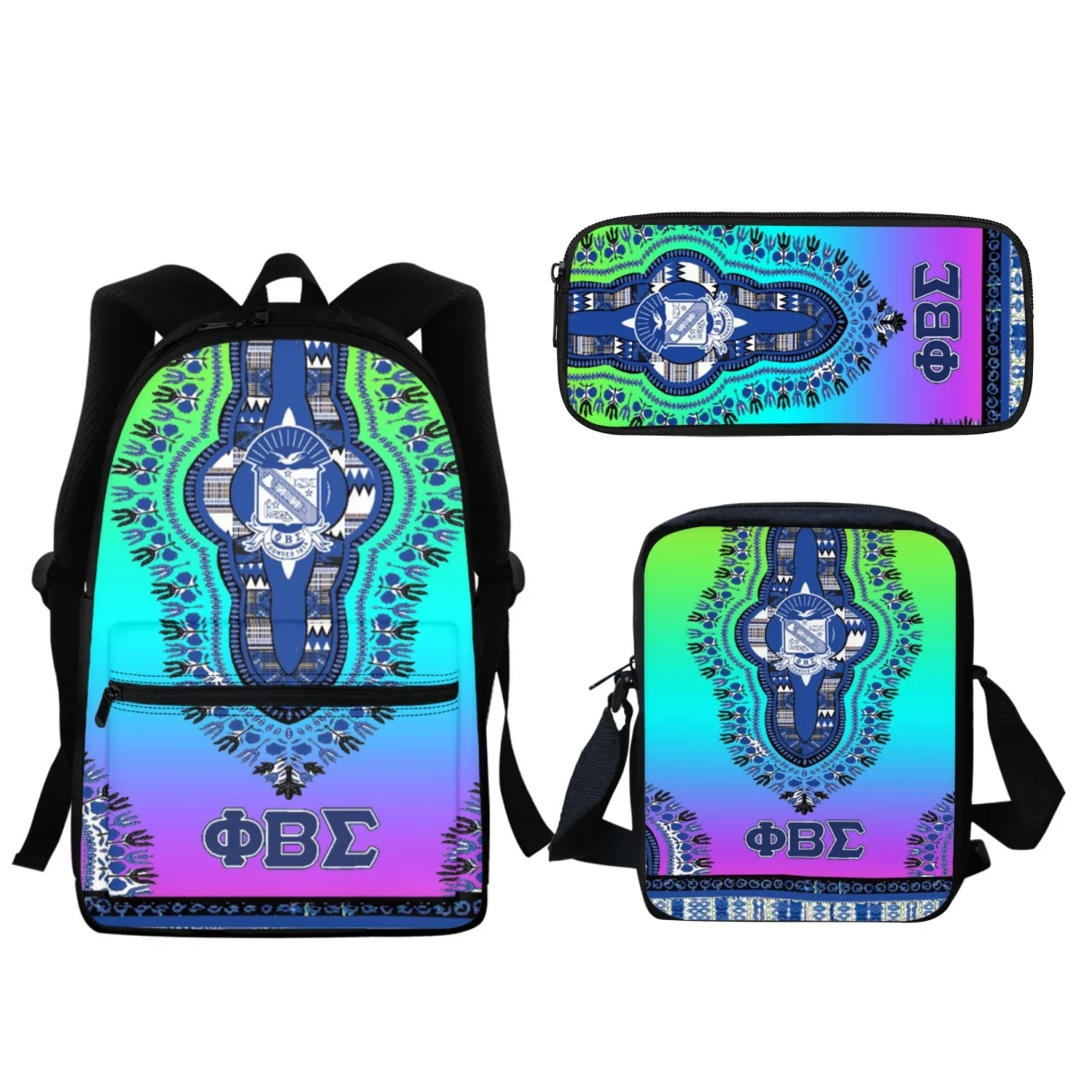 

Phi Beta Sigma Tribal Print Backpack Fashion Primary School Bag Bookbags Pencil Bag Small Satchel Kids Learning Gift Mochila