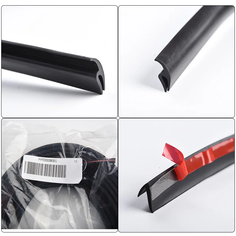 2/4/5M Car Door Sealing Strip Inclined T-Shaped Weatherproof Edge Trim Rubber Universal 8*10MM/5*7MM Car Interior Accessories