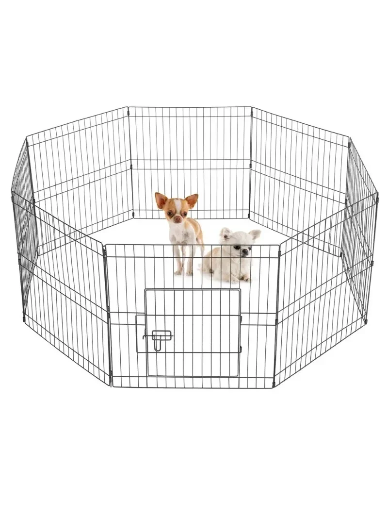 

SmileMart 8 Panel Pet Playpen for Dogs, Metal, Black