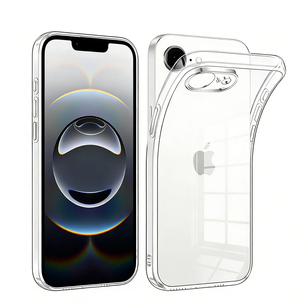 Ultra cienkie silikonowe etui na iPhone 17e 16e 17 16 e, przezroczysta, transparentna tylna obudowa na iPhone17e iPhone16e, odporna na wstrząsy.