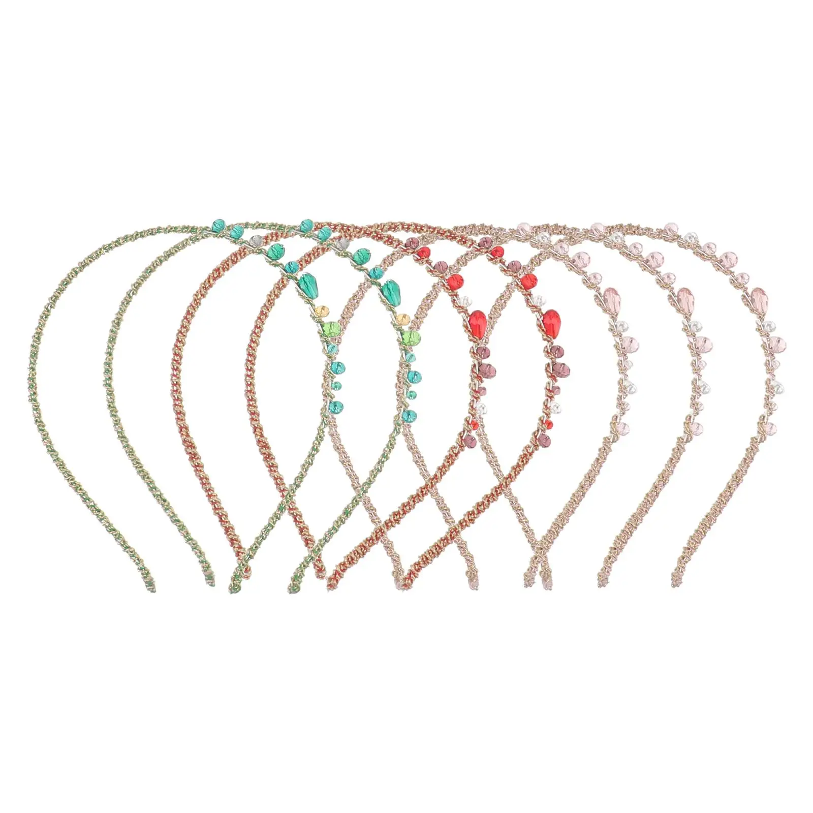 

7PCS Crystal Rhinestone Headbands Women Fashion Jewelry Headwear Stylish Bridal Party Accessory Hair Care Tools