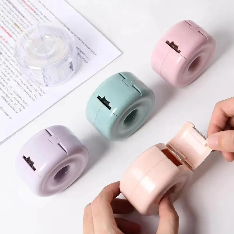 1 PC Color Mini Portable Plastic Tape Cutter Masking Tape Holder for Tape Arts DIY Crafts Scrapbooking Tools Dispenser Office