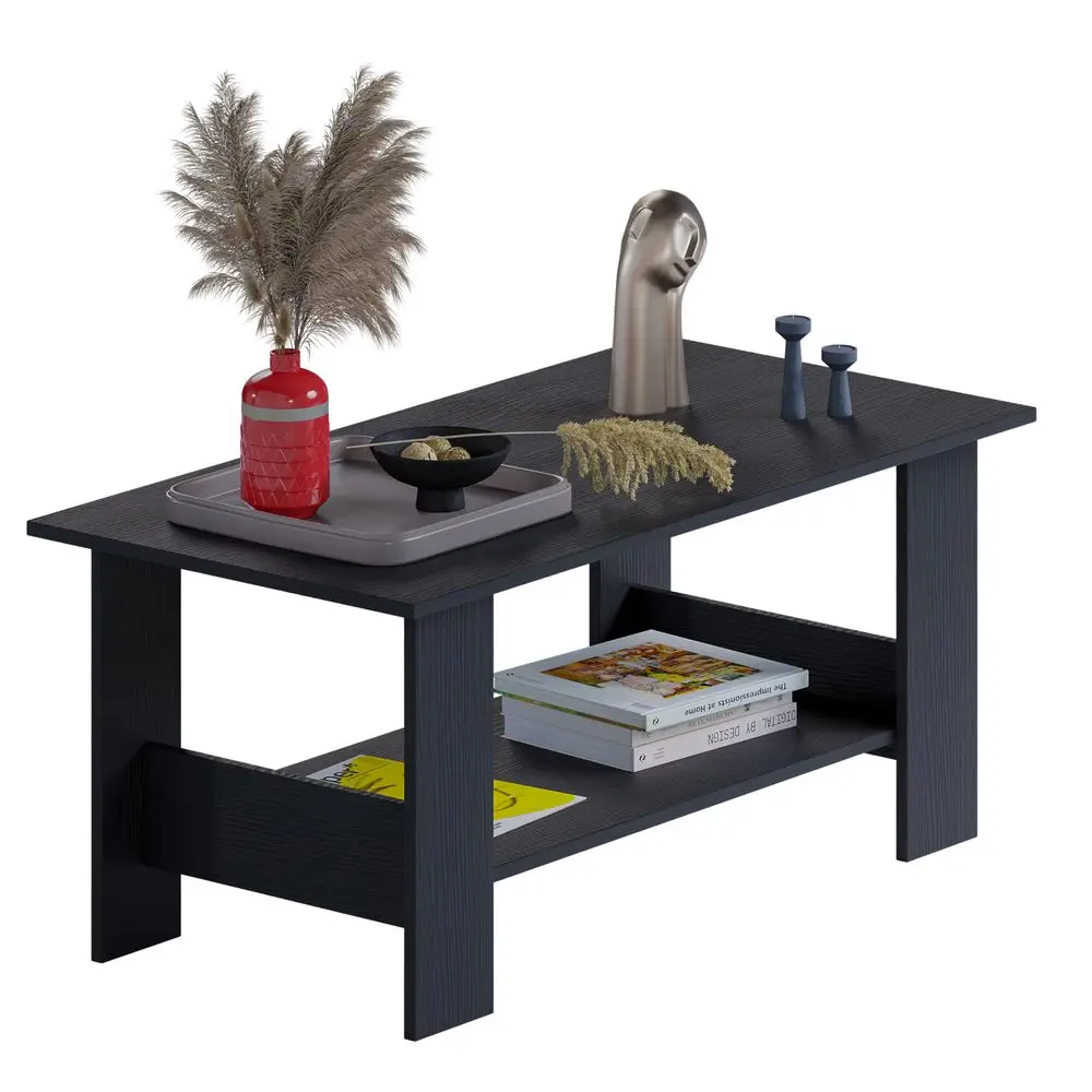 Mesa de Centro Negra Rectangular de Madera MDF 50x100 cm. Mesa de Centro para Sala Centro de Mesa para Sala, Consultorio u Oficina