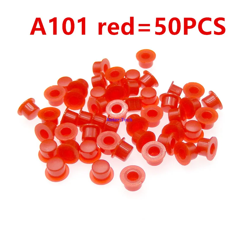 50Pcs A101 Touch button switch round cap type for 6 × 6 6 * 6mm smooth micro switch inner hole 3.1/3.4mm color cap button kit