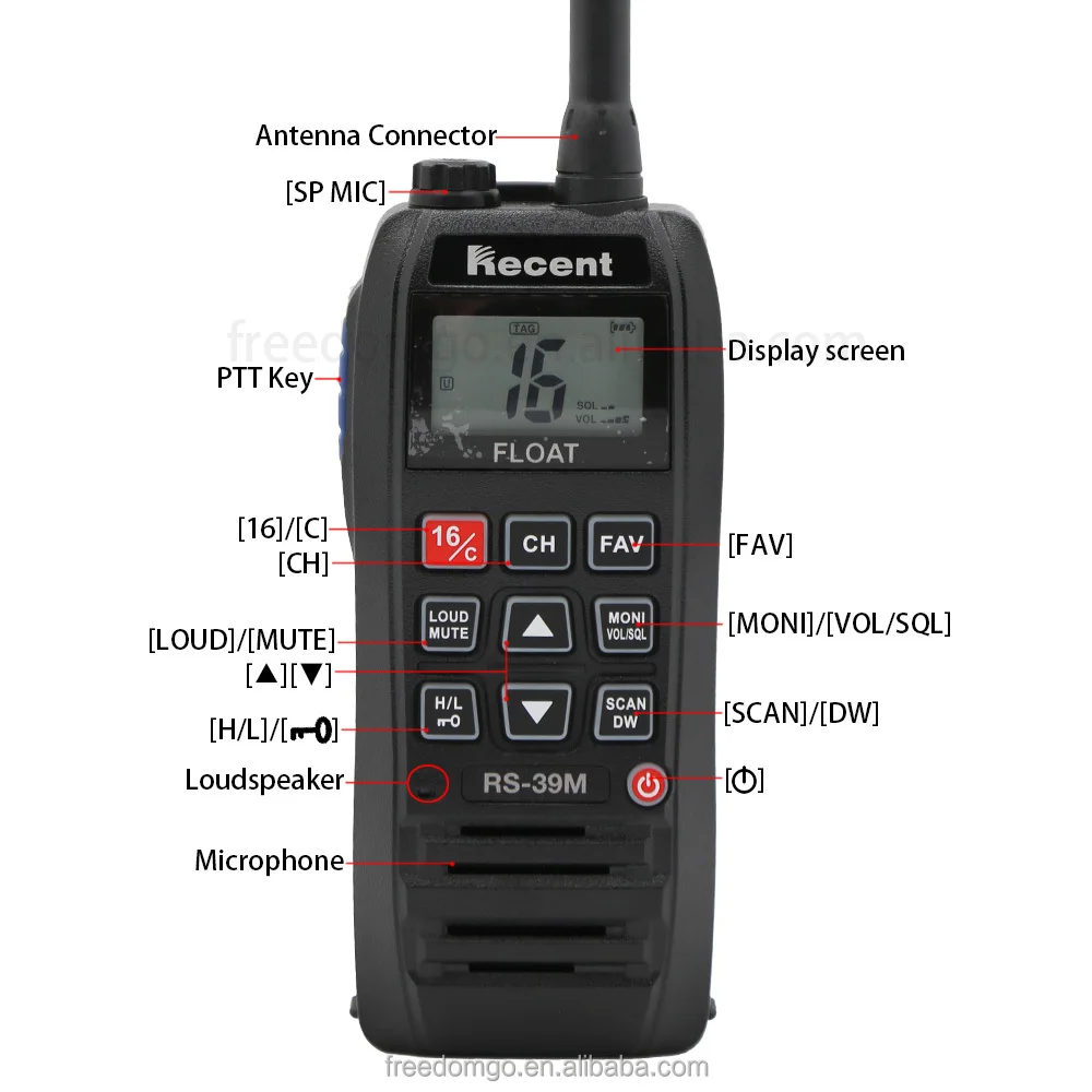 RS-39M Marine Radio Waterproof VHF Two-way Radio Maritime Intercom Recent Walkie Talkie Ocean Yacht HF Transceiver