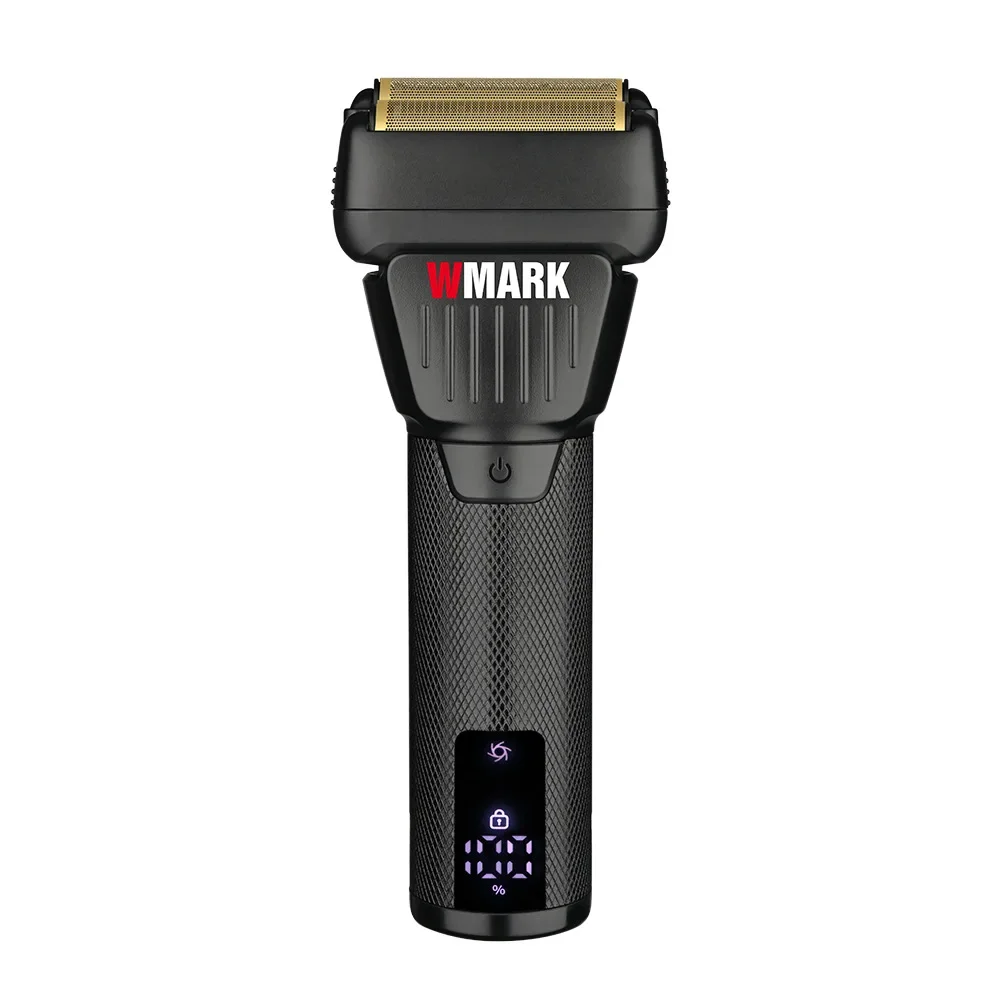 New WMARK NG-7982 High Speed Charging Shaver Electric Men's Shaver Stainless Steel Etched Titanium Plated Two Blade Mesh Razor