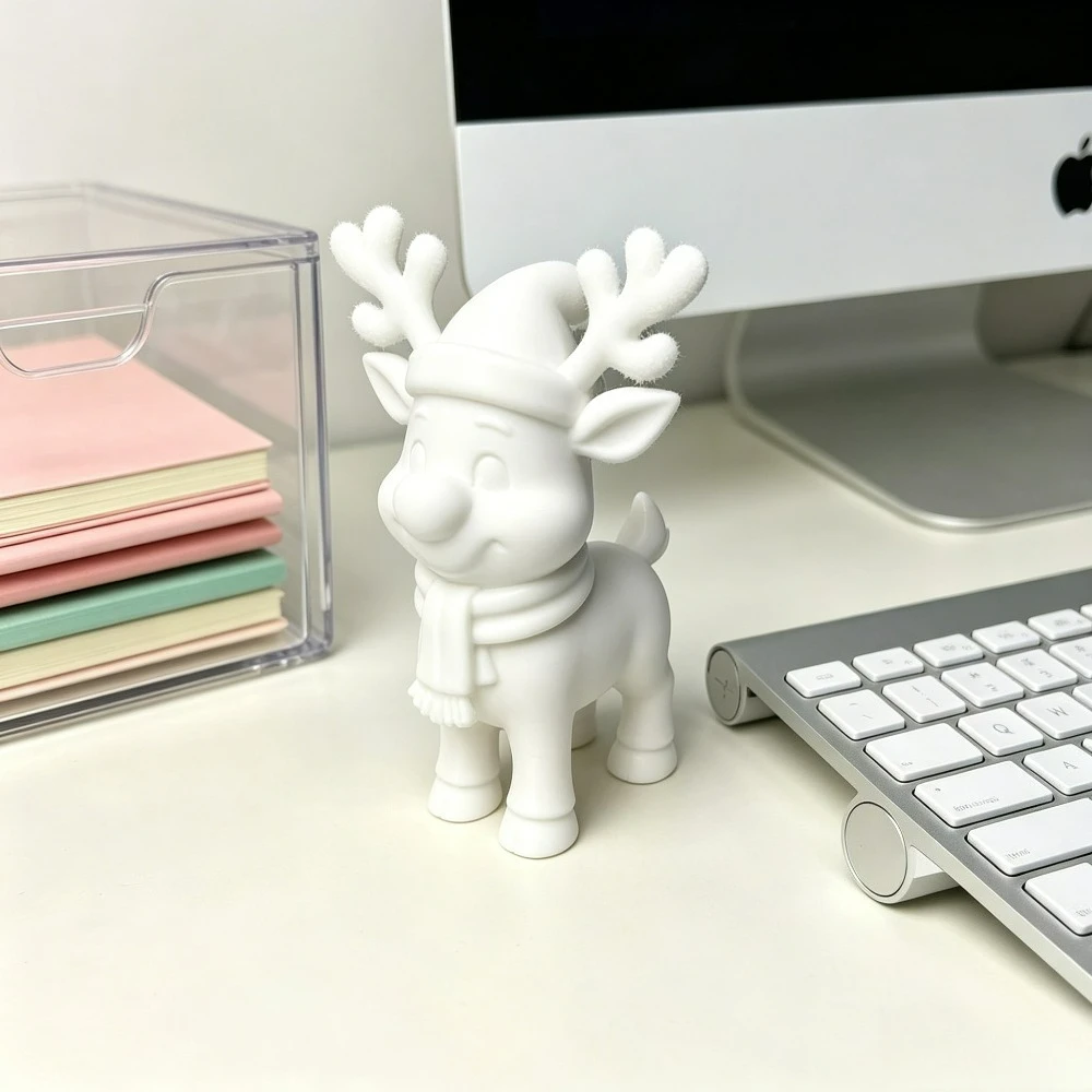 Nordic Mini Elk Statue Animal Figurine Desktop Ornament Home Office Tabletop Decor Christma Gift Garden Pot Plant Decor 3D Print