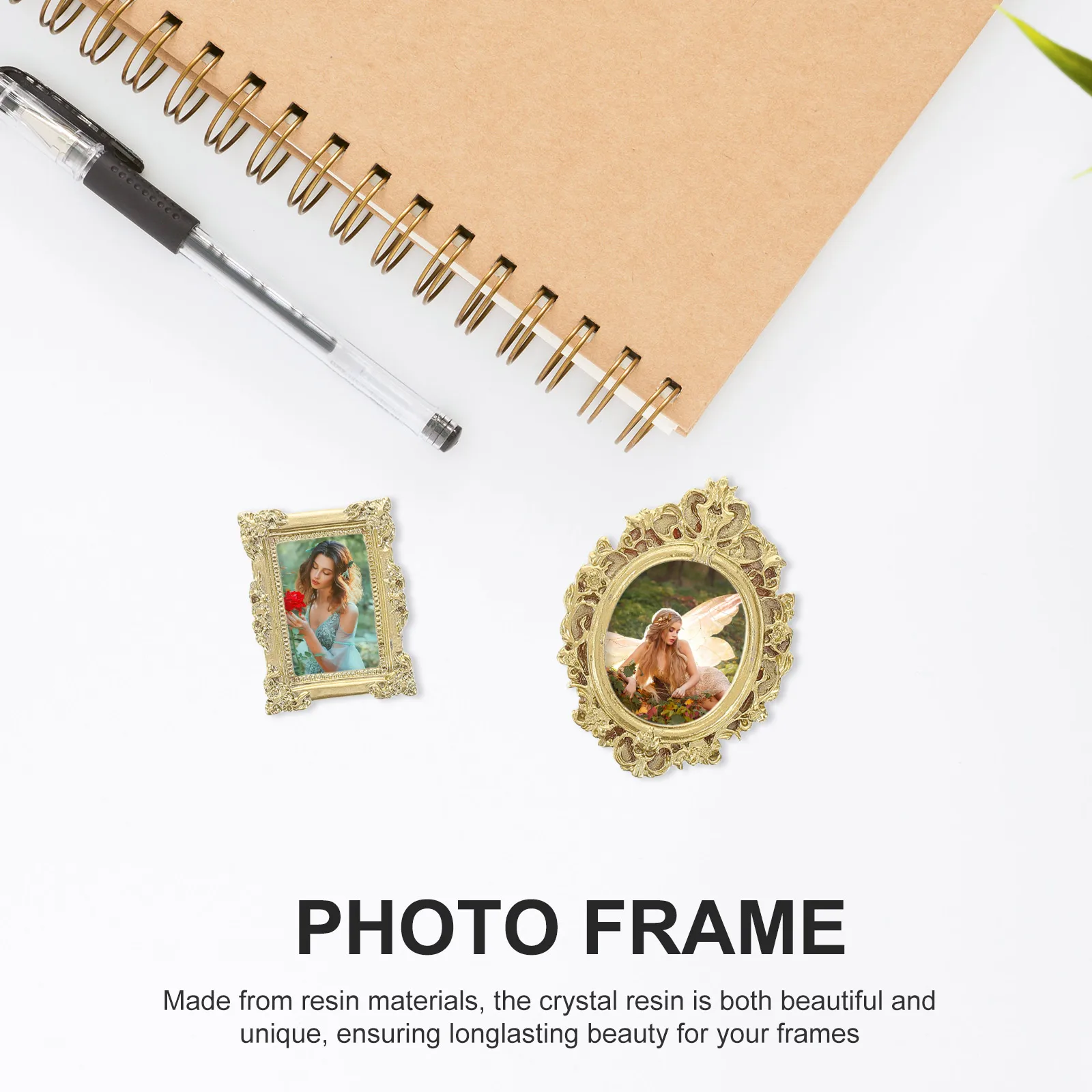 

12pcs mini Vintage Resin Picture Frame European Fashion Antique Photo Frame Jewelry Display For Diy Art Projects And Home Decor