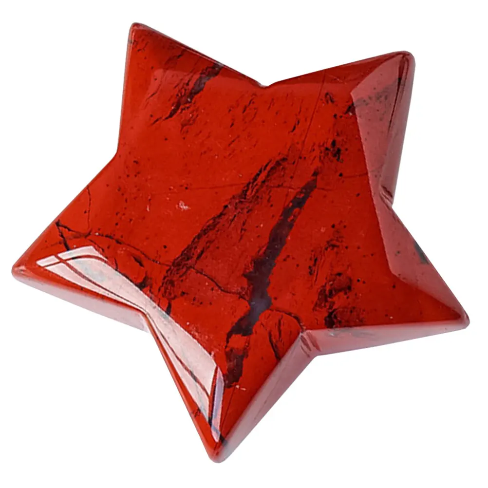 

Natural Crystal Star Shaped Decoration Delicate Red Agate Pentagram Ornament Stylish Home Office Decor Exquisite Craftsmanship