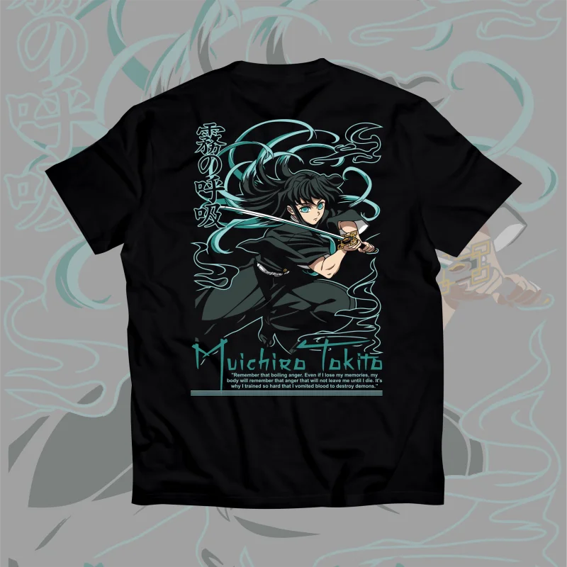 MUICHIRO TOKITO V2 DEMON SLAYER Baju Anime  T-Shirt Anime  Anime Cotton Combed Unisex Streetwear