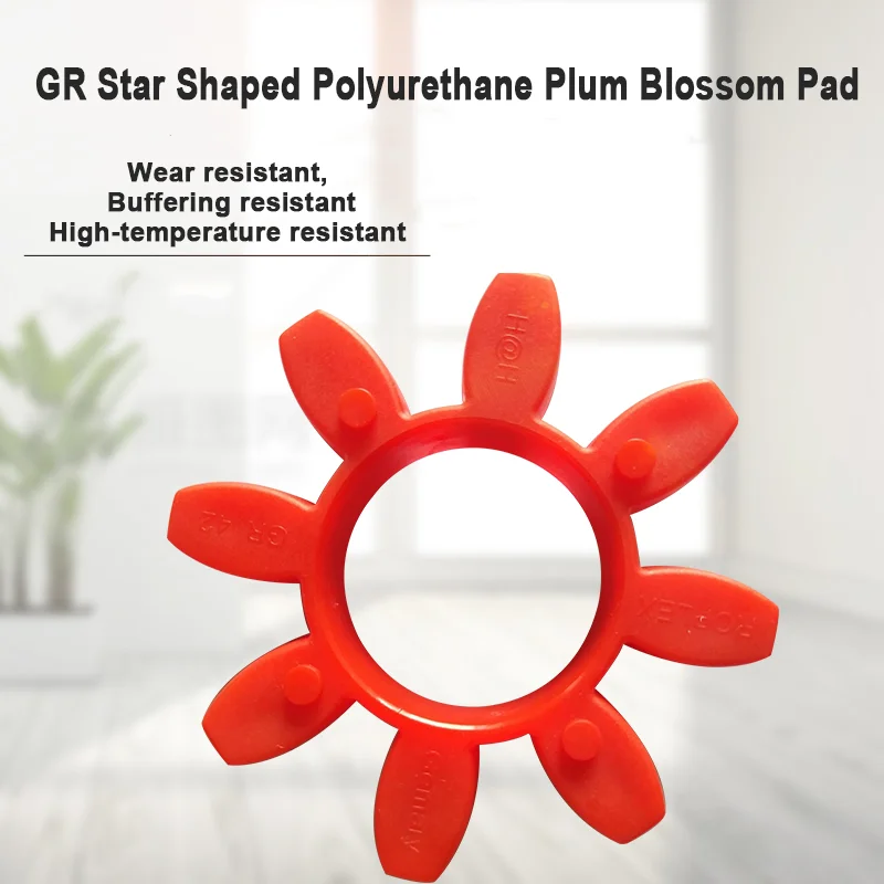 1‑10Pcs PU Polyurethane Coupling Spider Insert Red Elastic Jaw Cushion GR14 GR24 GR28 ~GR160 Shaft Coupler Transmission Parts
