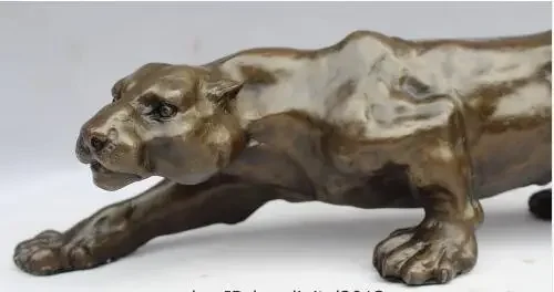 Copper Brass craft China Bronze Copper Sculpture Home Decoration Auspicious Cheetah Leopard Statue