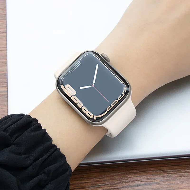 Silicone Band For Apple Watch strap 44mm 45mm 40mm 41mm 42-38mm 45 mm sport bracelet iwatch series 8 7 6 5 4 3 SE 9 Ultra 2 49mm