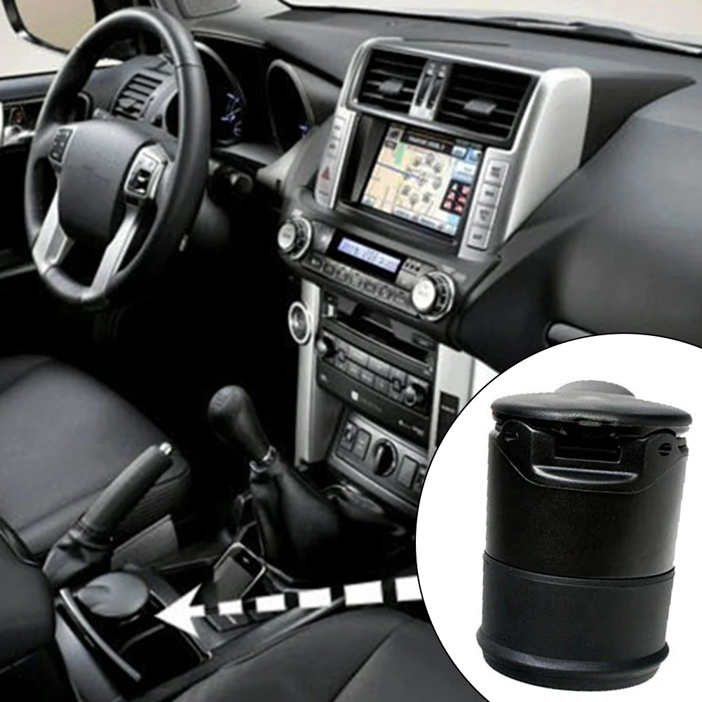 

Functional In-Car Trash Bin with Coin Storage Section and Ash Tray Area in Compact ABS Housing for Dashboard or Armrest Fit