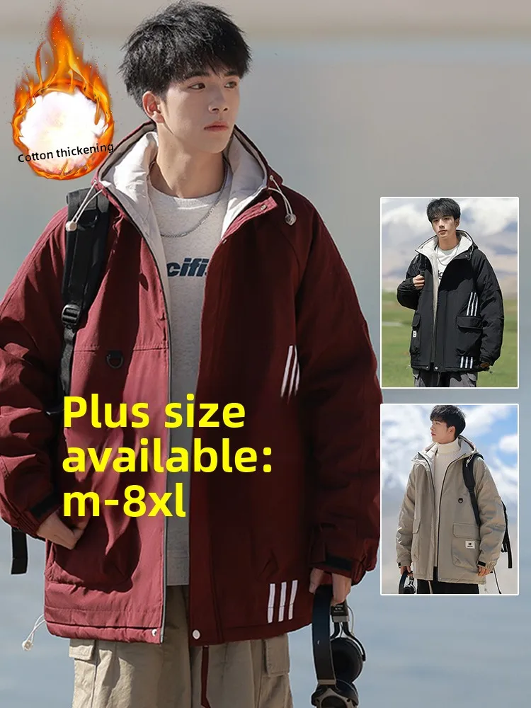 

Мужская хлопковая куртка больших размеров: теплая верхняя одежда для осени и зимы, модный бренд, защита от холода, для полных мужчин, увеличенные размеры, мужская одежда