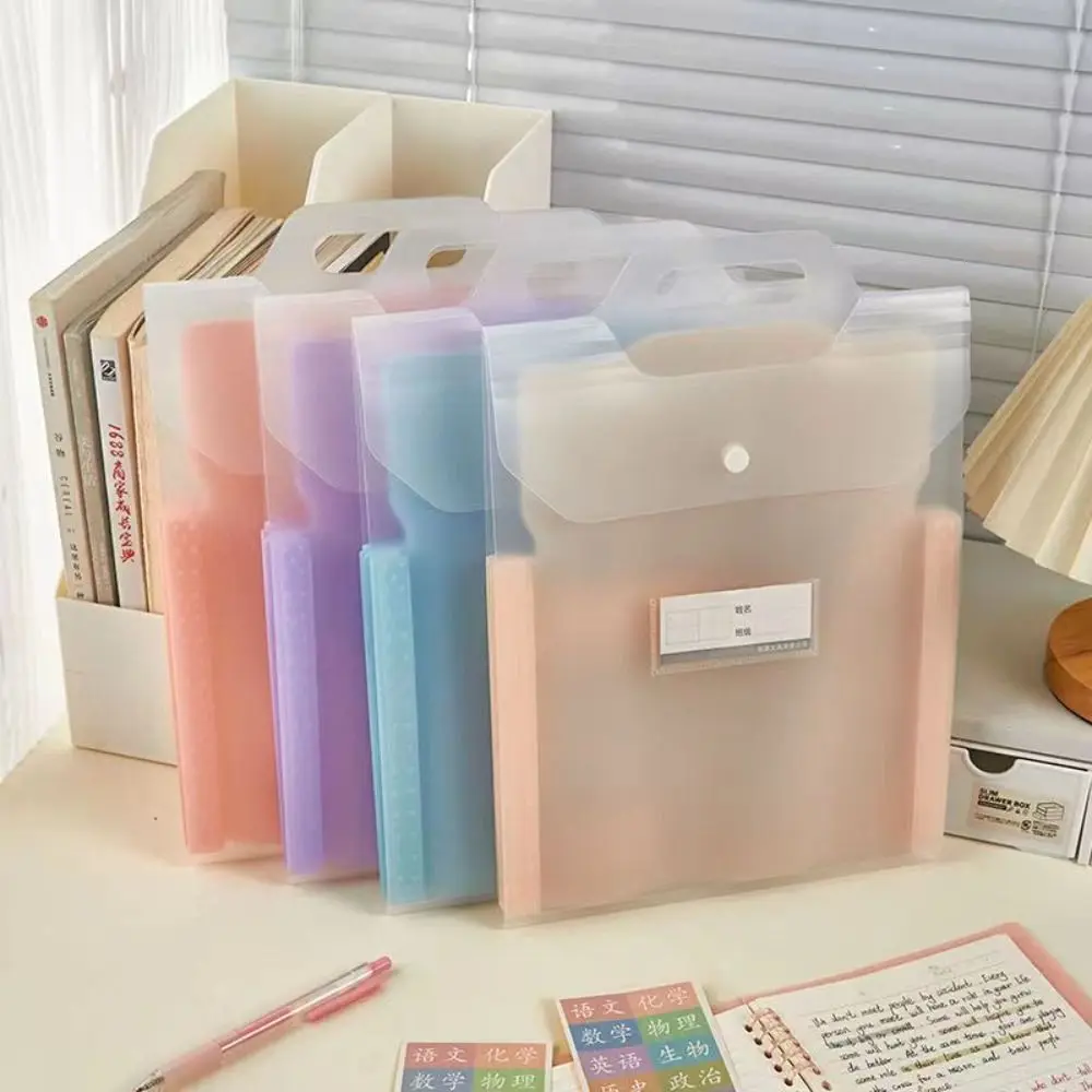 

4 Pockets Expanding File Organizer With Handle Fit For Student A4 Size Able To Hold 50 Sheets Paper File Folder