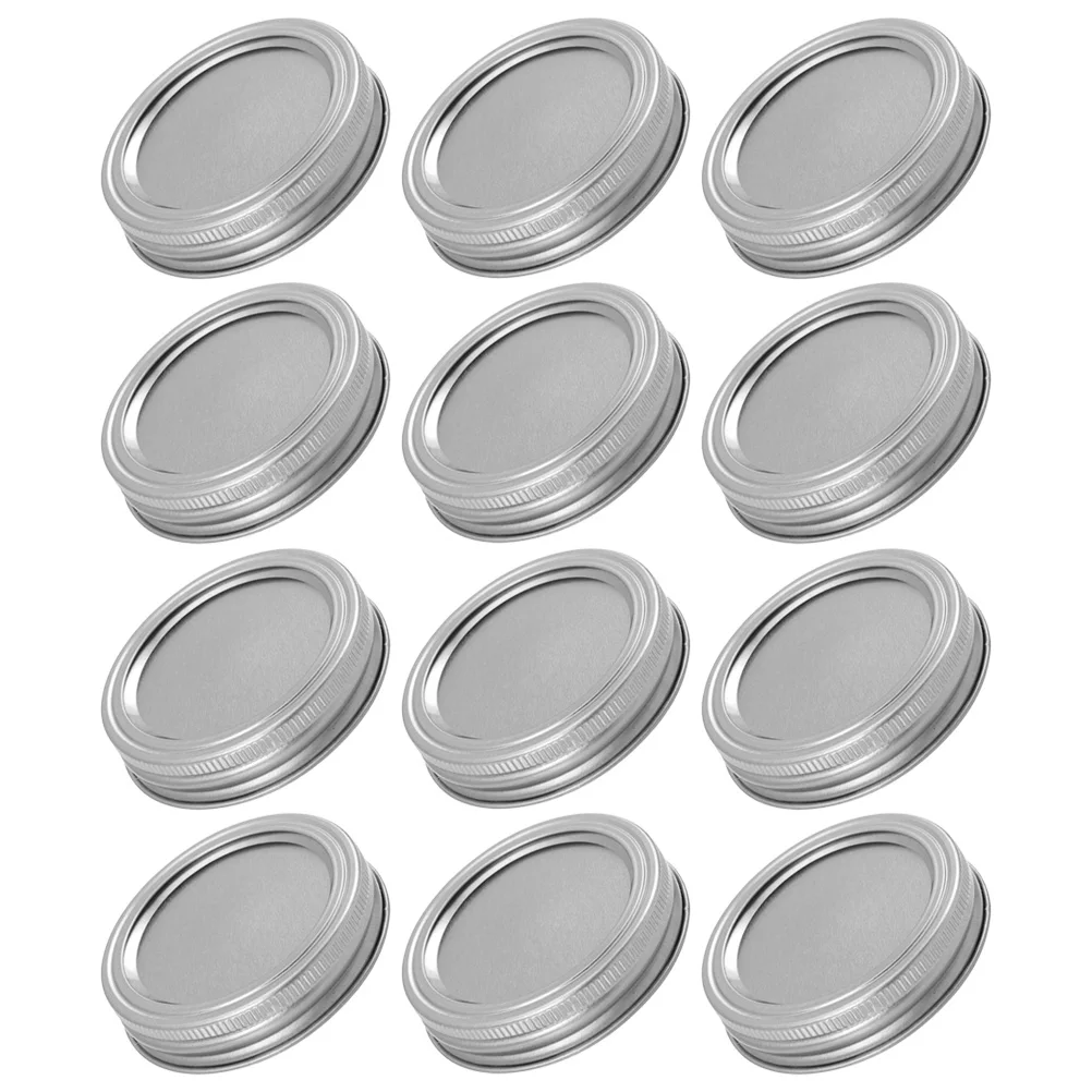 

1 set Stainless Steel Tinplate Wide Mouth Canning Jar Lids 70mm Silver Sealing Storage Caps for Jars Metal Lids