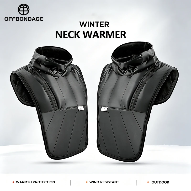 Cache-cou et cache-poitrine unisexe pour l'hiver, doublé en polaire, coupe-vent, imperméable, protège-cou thermique pour moto, vélo, camping et randonnée.