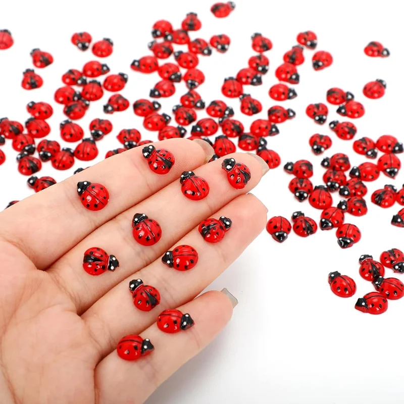 50/100 pièces minuscules coccinelles miniatures en résine pour jardin féerique Micro aménagement paysager ornements maison bricolage artisanat décoration accessoire