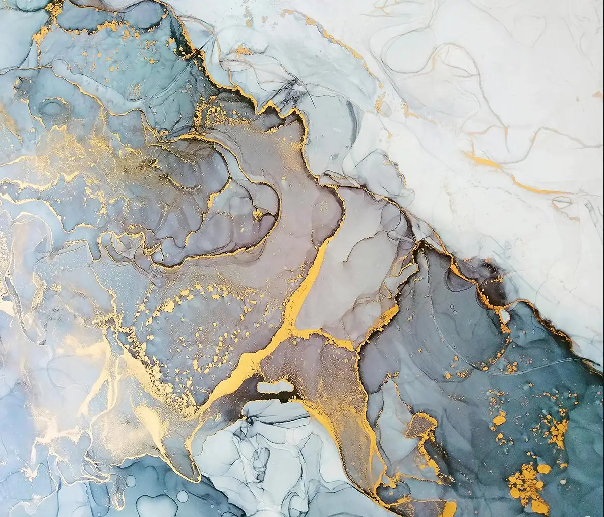 

Настенная роспись на заказ: абстрактная картина с эффектом мрамора, цветными золотыми линиями и 3D-эффектом, декор для дома.