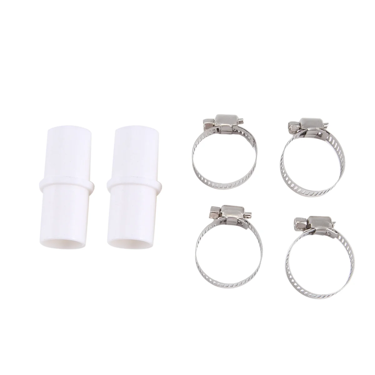 2 Pieces Washing Machine Drain Hose Connectors Washer Extension Adapter with 4 Pieces Drain Hose Clamps