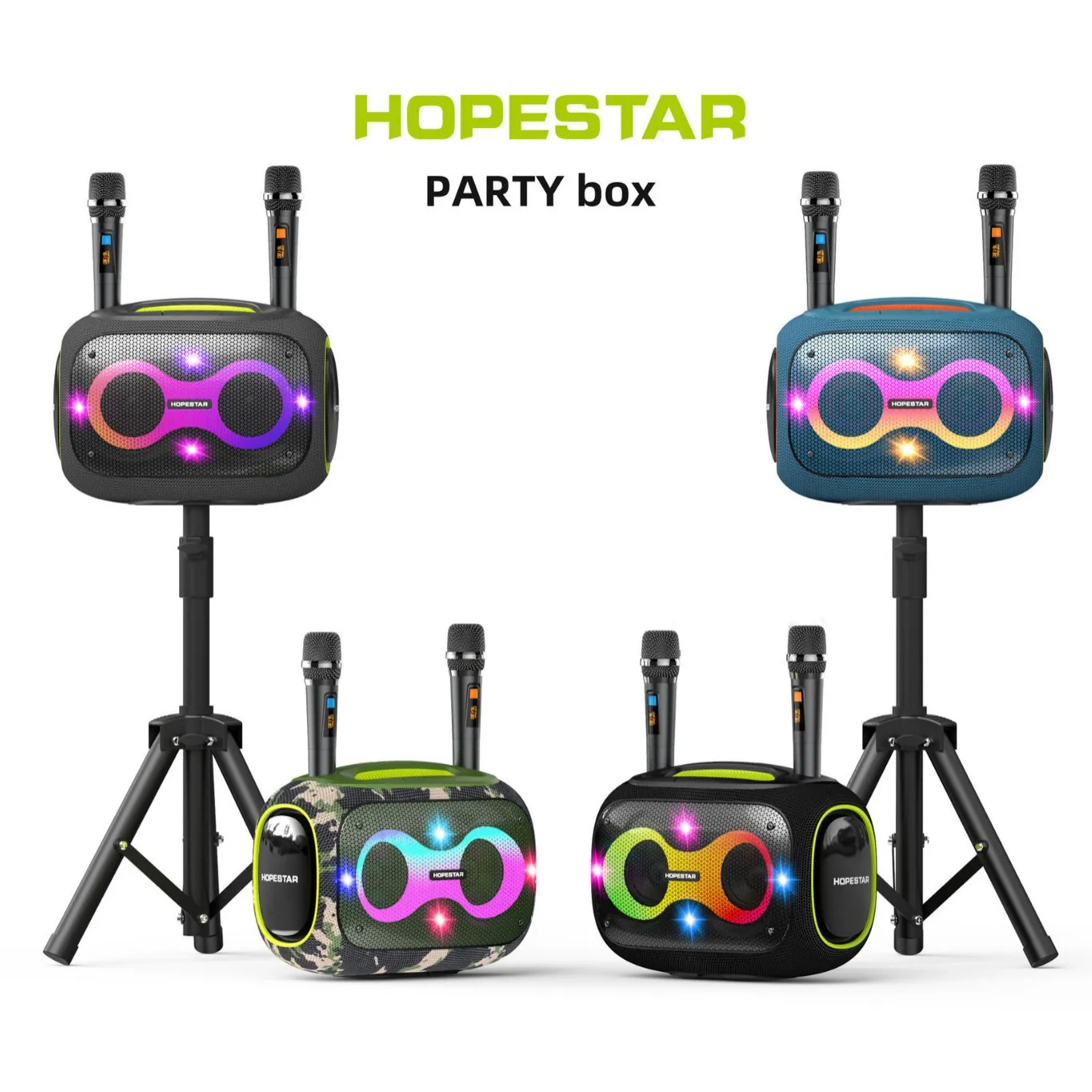 

2025 hot sale New Bluetooth Speaker Portable Strap RGB Audio Stereo Sound Quality Wireless Dual Mike Karaoke Audio Cross-border