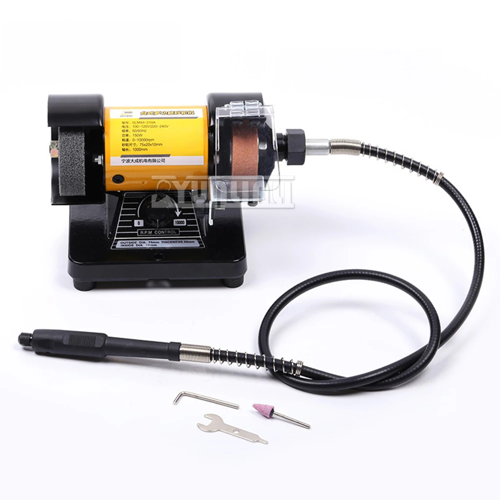 Amoladora eléctrica multifuncional de escritorio, máquina de pulido y grabado de velocidad Variable continua, 3 pulgadas