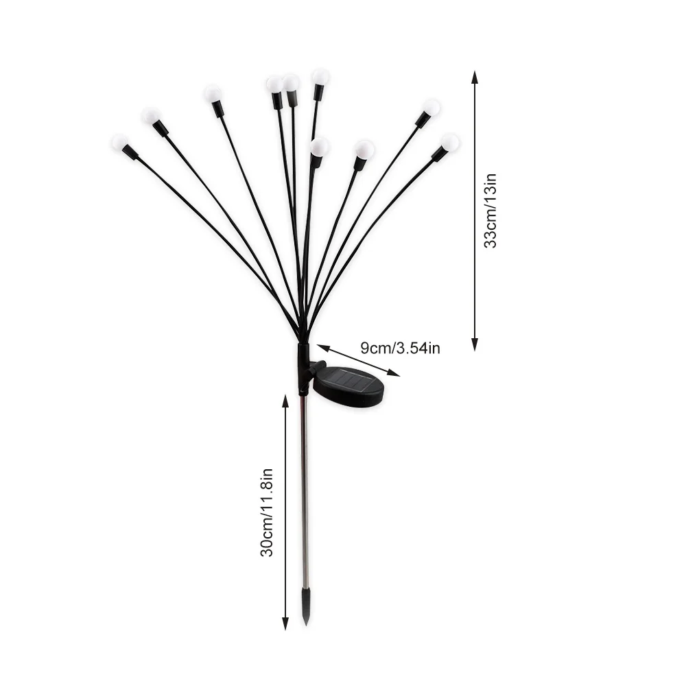 Luz Solar led para decoración de jardín al aire libre, luces de paisaje, fuegos artificiales, lámparas de césped, casa de campo, decoración de