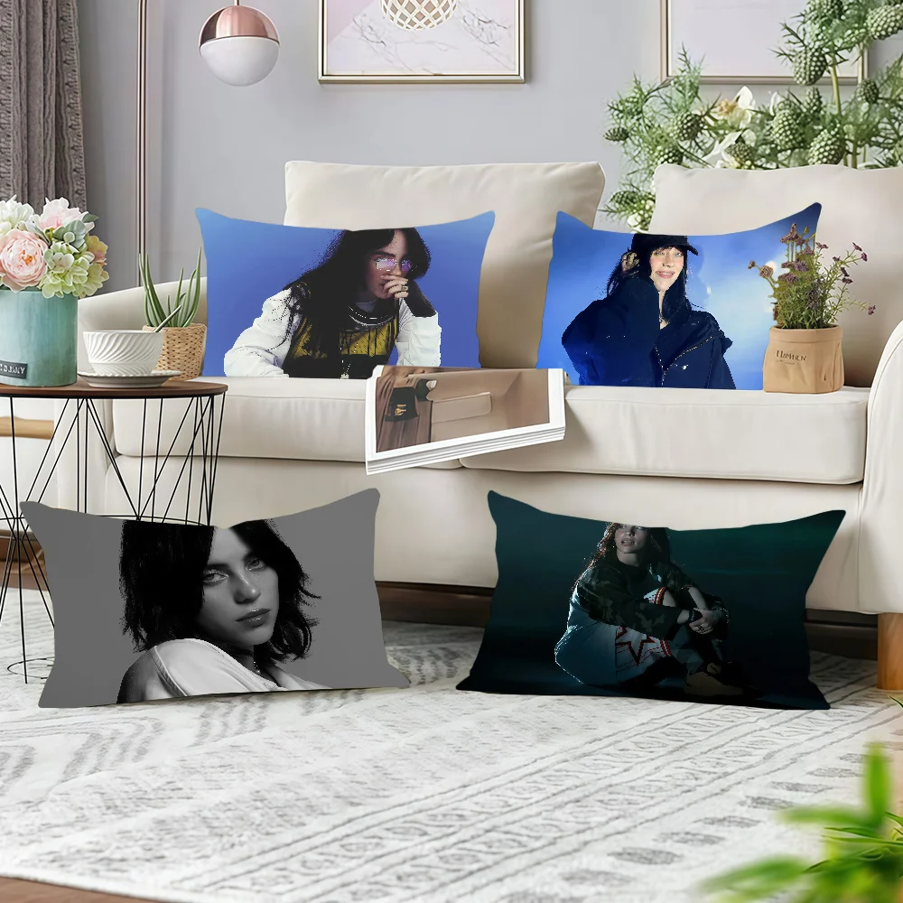 Cushion Soft Cover Rectangle Decorative Long Pillow Cases Sofa E-EilishS-ES Bench Bedroom Car Chair Hard B-BillieS-ES Hit Living