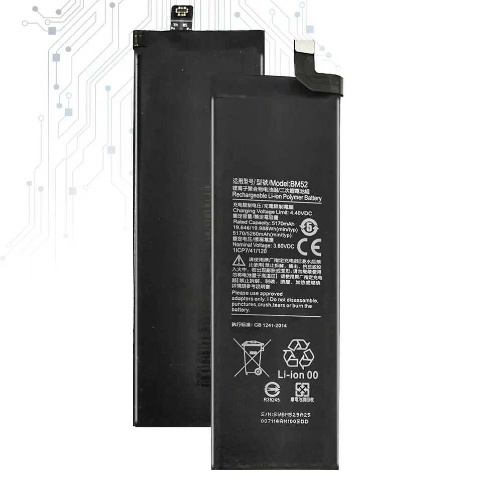 BM52 5260Mah Battery For Xiaomi Mi Note 10 Lite/Pro 10Lite 10Pro CC9 Pro Batteria